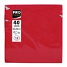 SERVIETTES PAPIER ROUGE 38X38CM - PAQUET DE 40