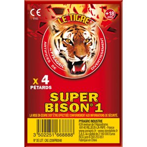 PETARD SUPER BISON 1 - PAQUET DE 4 PETARDS