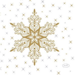 SERVIETTES PAPIER 24 X 24 CM SNOWSTARS WHITE - PAQUET DE 20