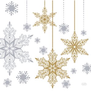 SERVIETTES EFFET TISSU SNOWSTARS WHITE - PAQUET DE 12