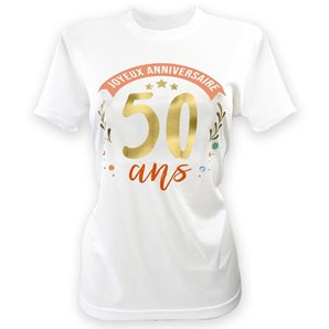 TEE-SHIRT 50 ANS FEMME AVEC MARQUEUR