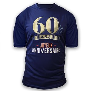 TEE-SHIRT 60 ANS HOMME AVEC MARQUEUR