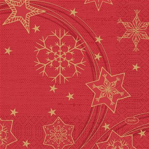 SERVIETTES PAPIER STAR ROUGE 24X24 CM - PAQUET DE 20