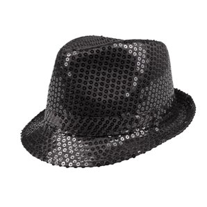 CHAPEAU NOIR A SEQUINS