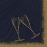 SERVIETTES DUNISOFT SPARKLY NOIR - PAQUET DE 60